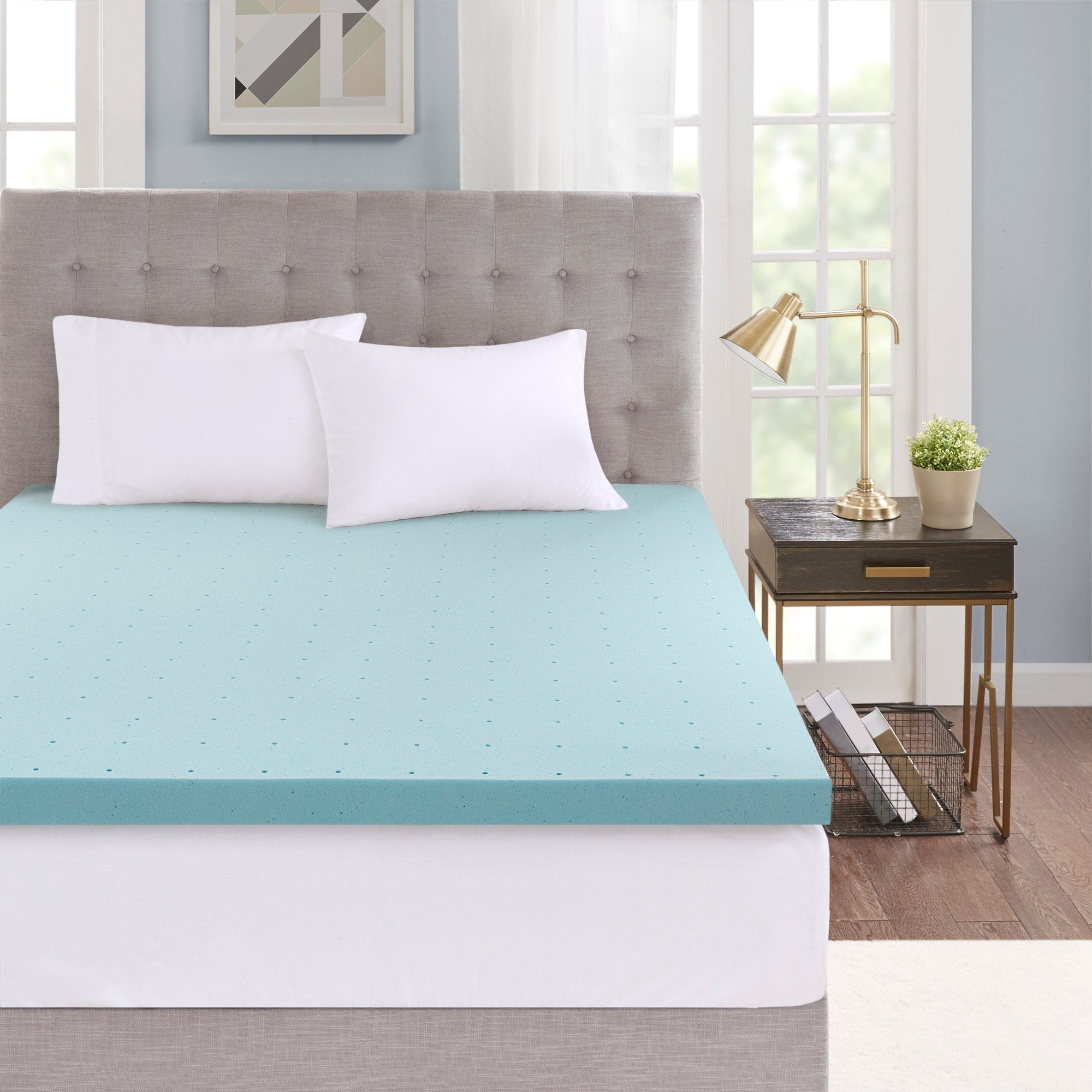 Flexapedic By Sleep Philosophy 3 Inch Gel Memory Foam Dust Mite Repellent And Anti Microbial Mattress Topper White