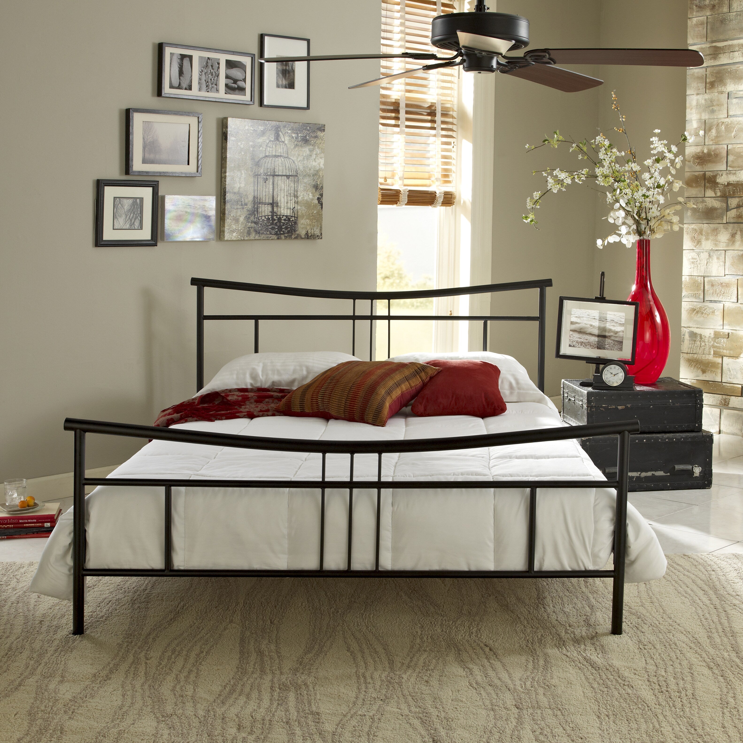 Sleep Sync Abbington Black Metal Wood Platform Bed