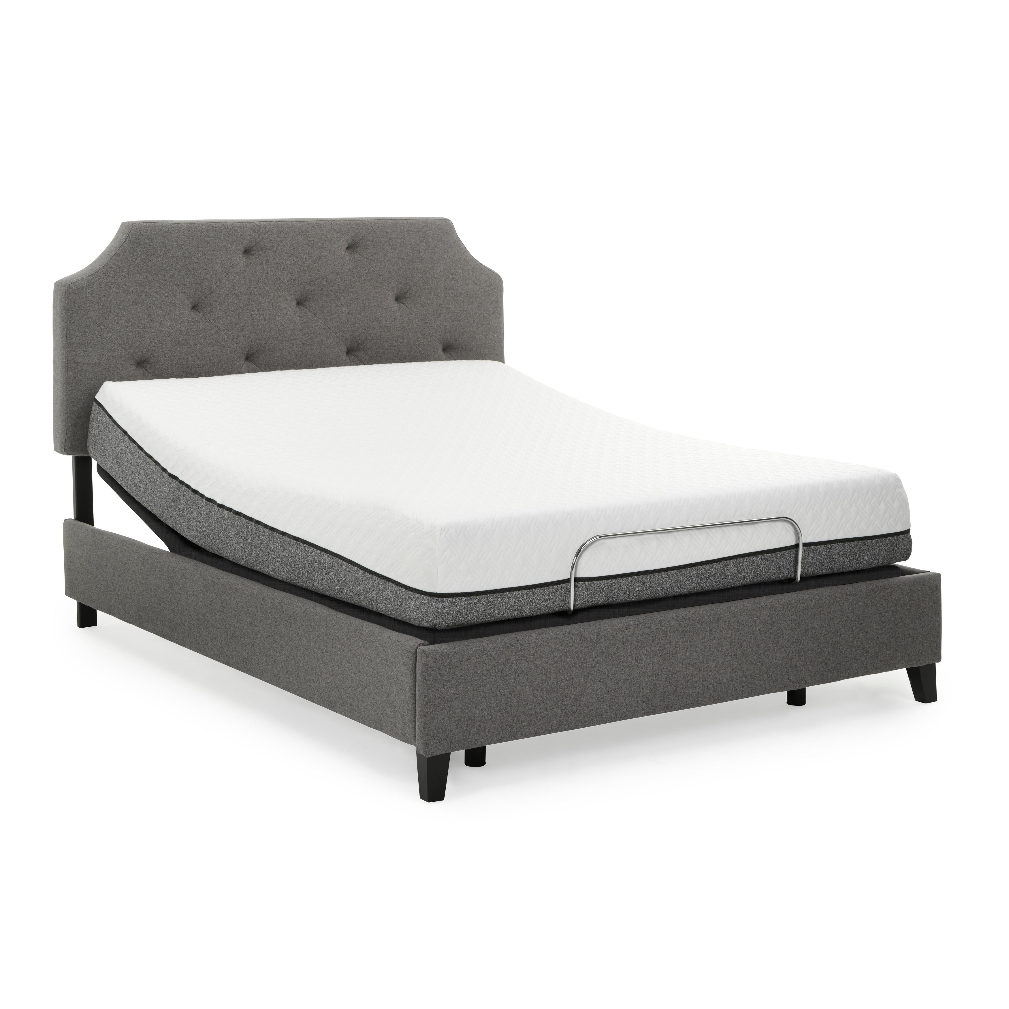 Sleep Zone Huntington 10 Inch Queen Size Memory Foam Mattress And Adjustable Bed Set