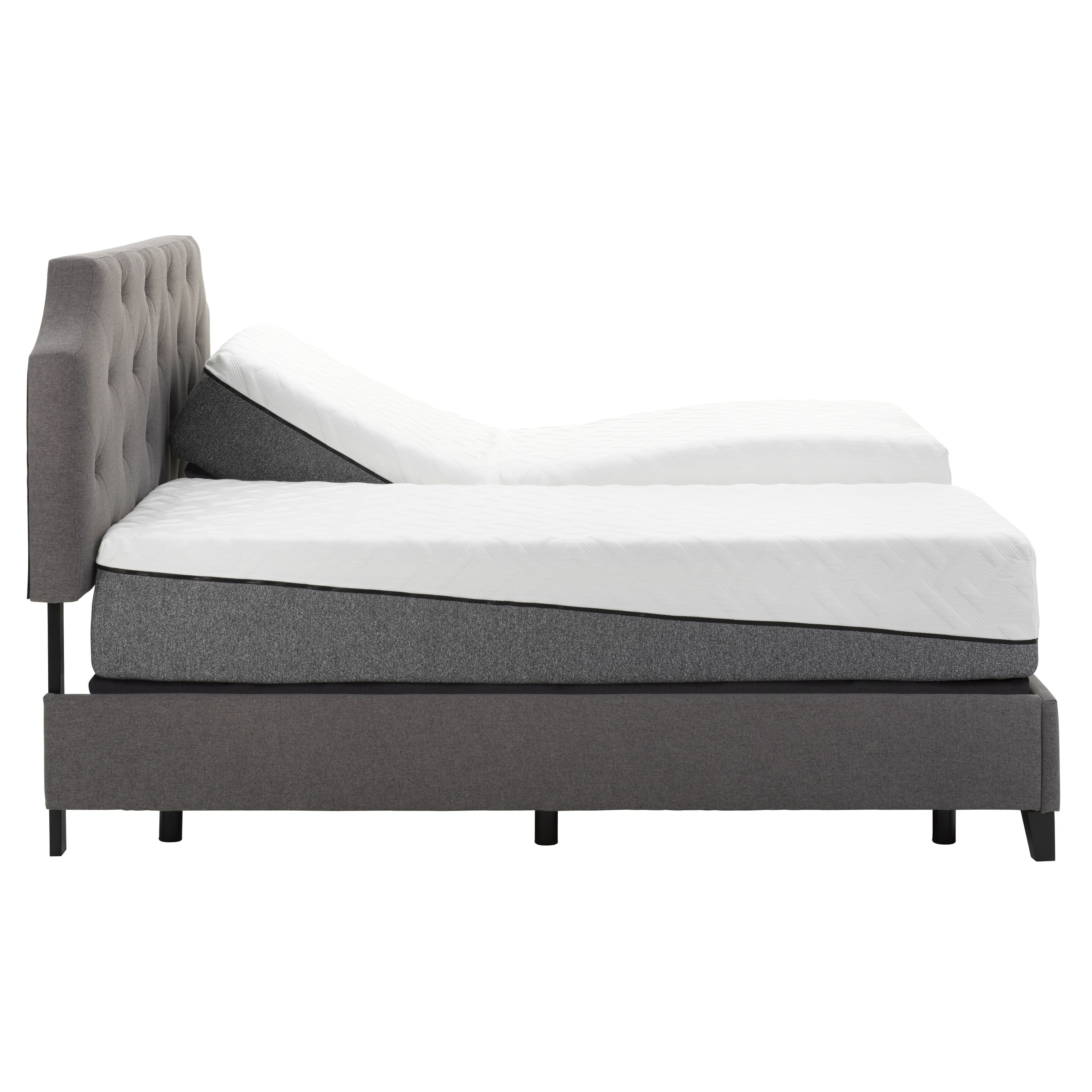 Sleep Zone Pacifica 12 Inch Twin Xl Memory Foam Mattress And Adjustable Bed Set