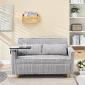 Sleeper Sofa Gray Folding Loveseat With 2 Pillows Usb Charging Convertible Sofa Bed Multi Functional Loveseat
