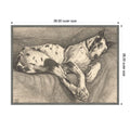 Sleeping Hound 1930 By Bertha Van Hasselt Framed Canvas Wall Art Print