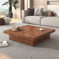 Sliding Top Coffee Table Center Table With Storage Rustic Side Table Walnut Cocktail Table Accent Table