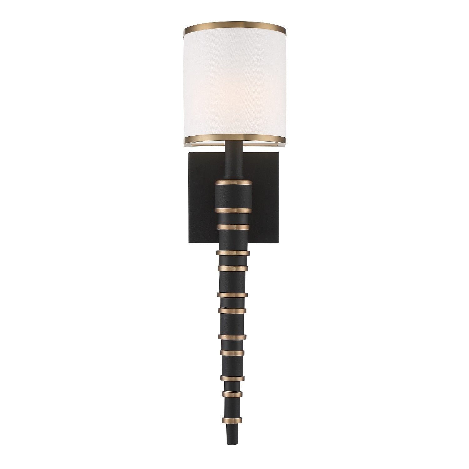 Sloane 1 Light Vibrant Gold Black Forged Wall Sconce 5 W X 20 H X 3.875 D