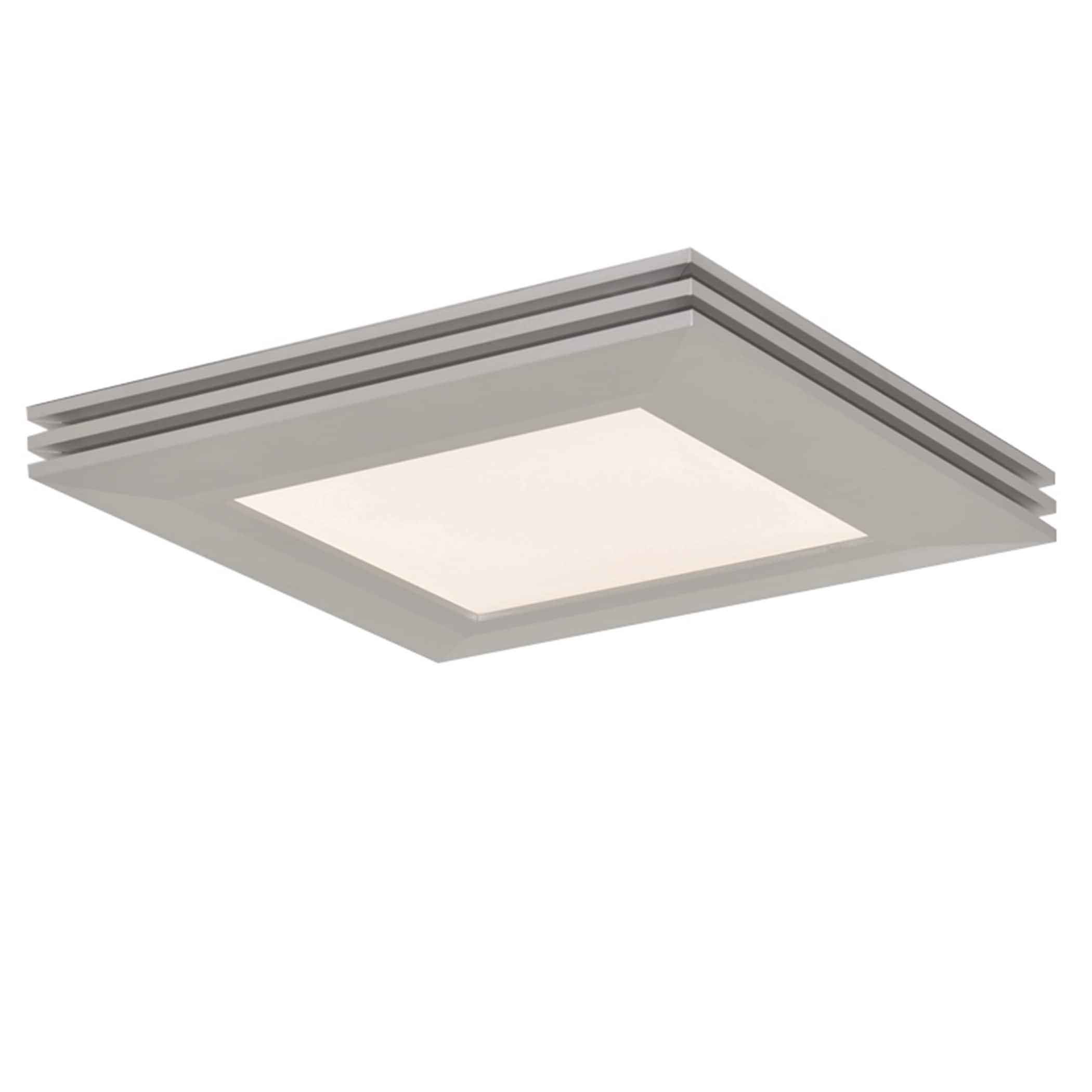 Afx Sloane 15 Inch Ada Satin Nickel Led Square Flush Mount White Acrylic Shade
