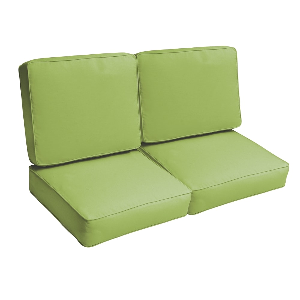 Sloane Apple Green 47 Inch Indoor Outdoor Corded Loveseat Cushion Set