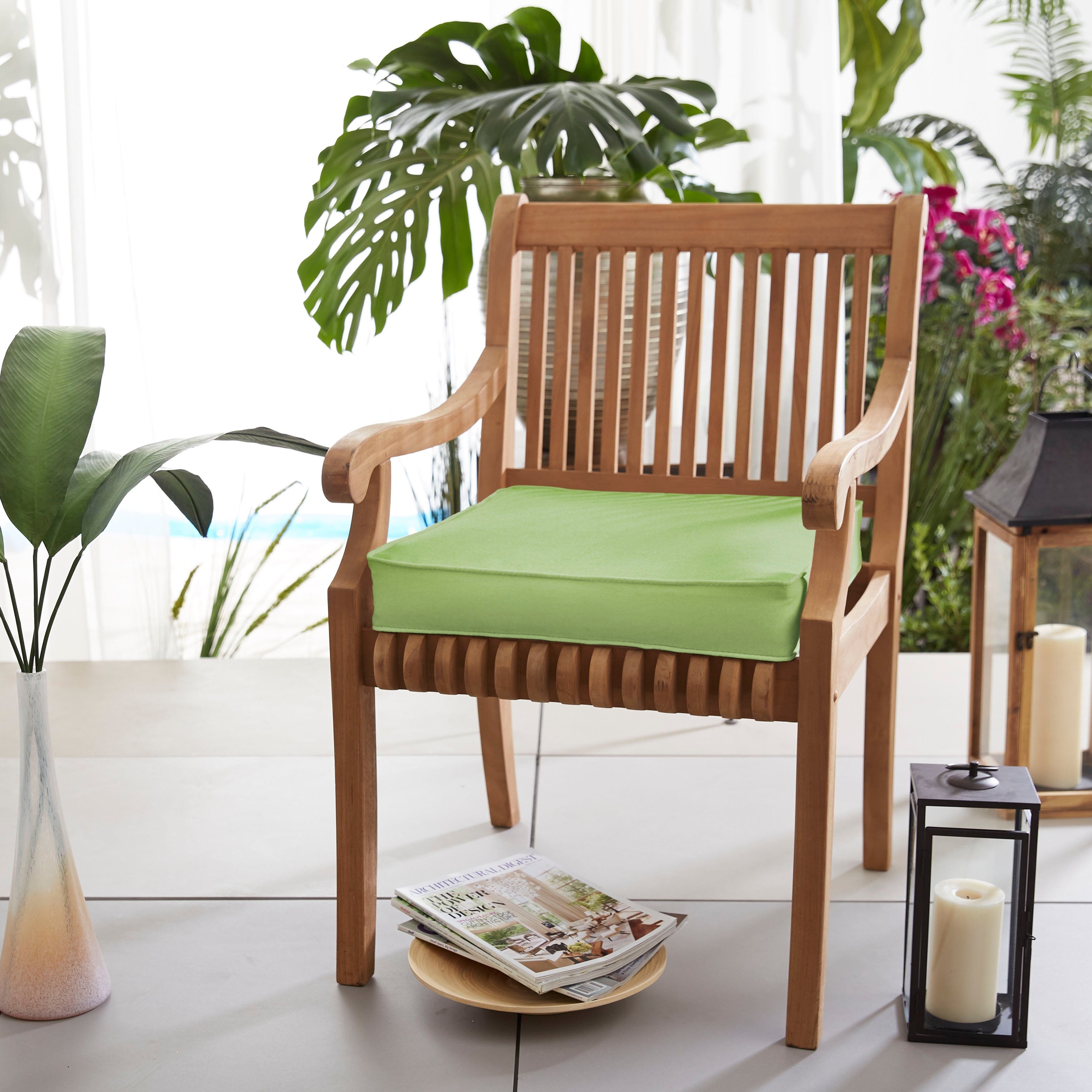 Sloane Apple Green Square Cushion Corded