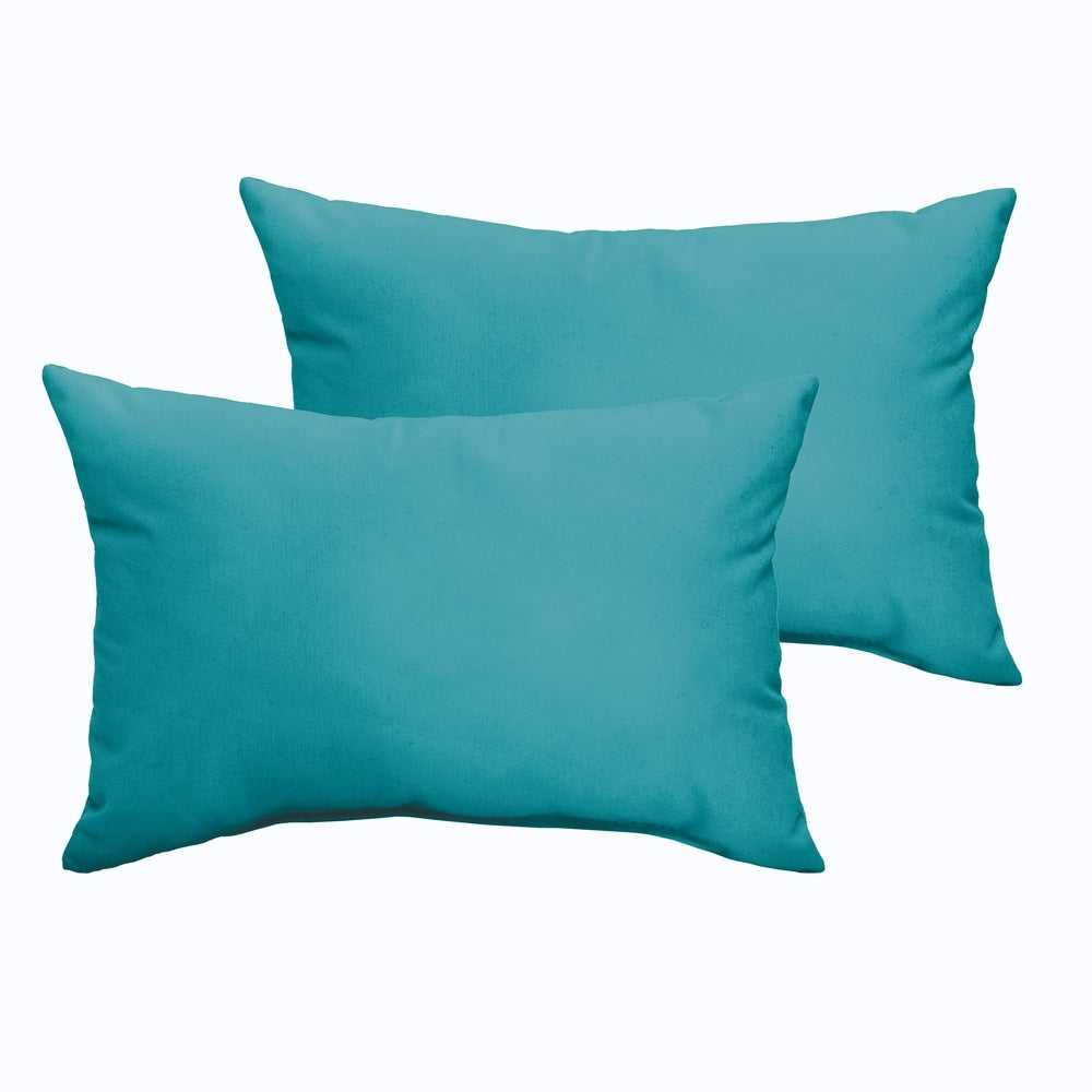 Sloane Aqua Blue 12 X 24 Inch Indoor Outdoor Knife Edge Pillow Set