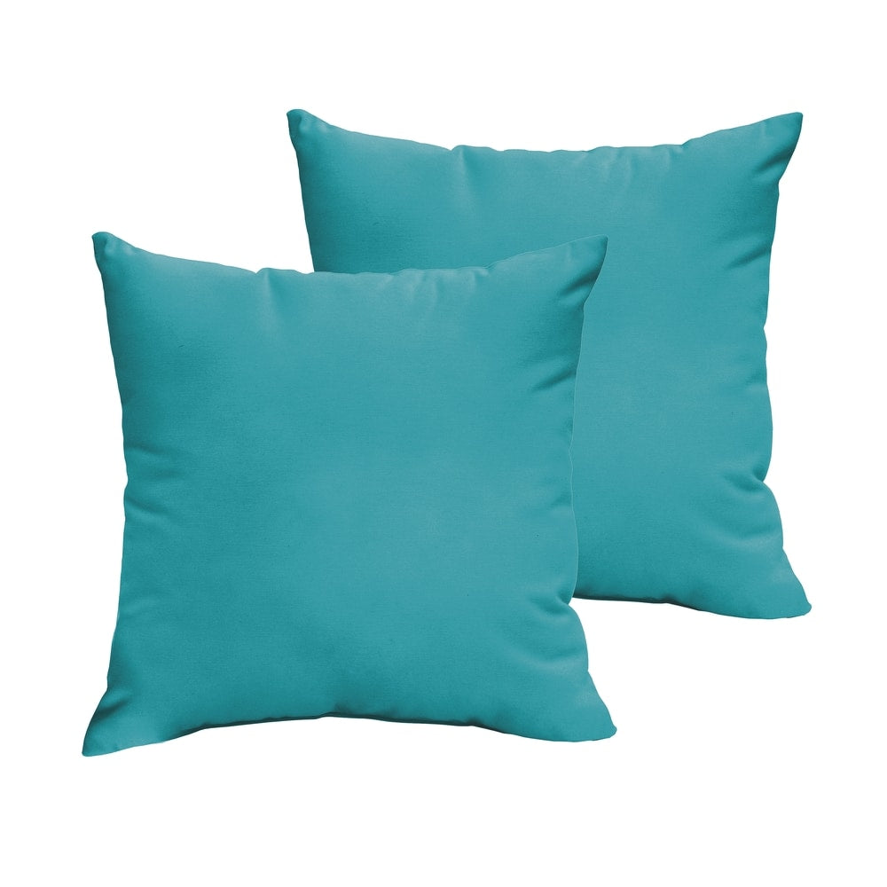 Sloane Aqua Blue 20 X 20 Inch Indoor Outdoor Knife Edge Pillow Set
