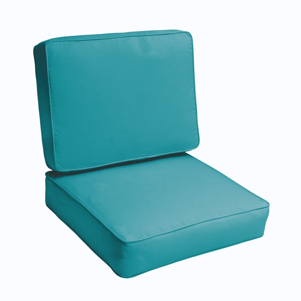 Sloane Aqua Blue 23.5 Inch Indoor Outdoor Corded Chair Cushion Set