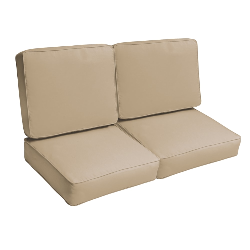 Sloane Beige 47 Inch Indoor Outdoor Corded Loveseat Cushion Set