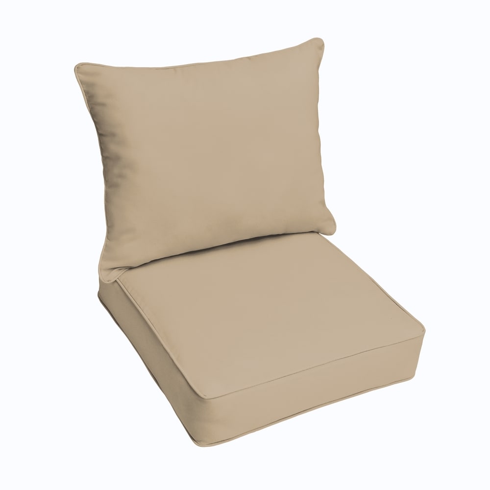 Sloane Beige Indoor Outdoor Corded Chair Cushion And Pillow Set