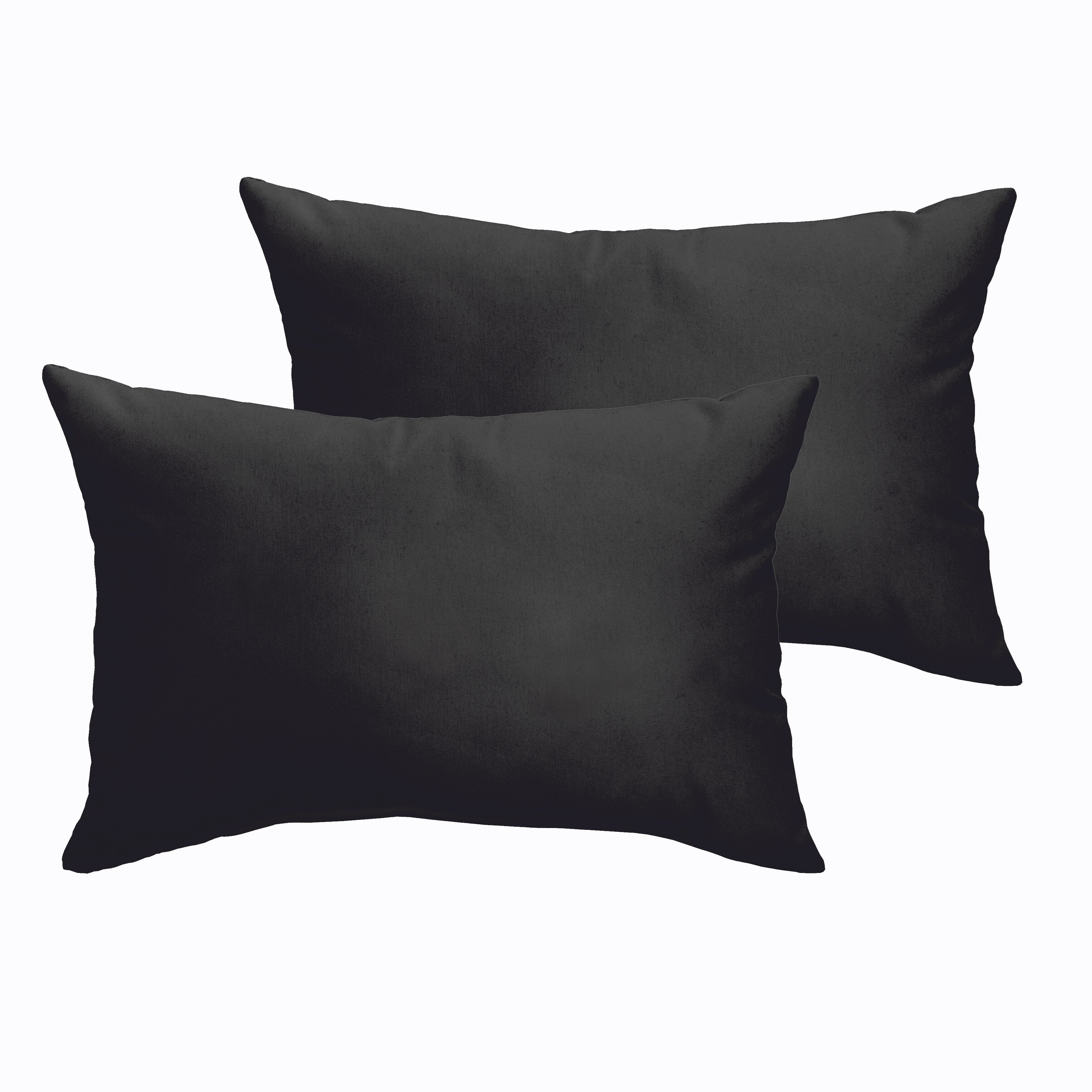 Sloane Black Indoor Outdoor 13 In X 20 In Lumbar Pillow Set