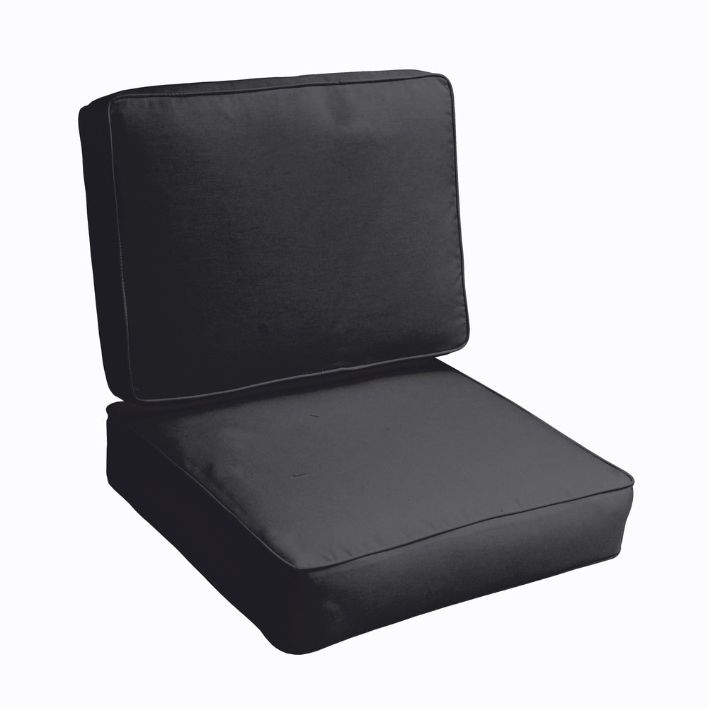 Sloane Black Indoor Outdoor Corded Chair Cushion Set