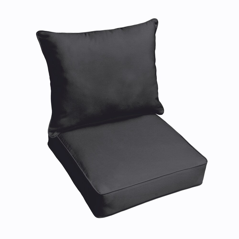 Sloane Black Indoor Outdoor Corded Cushion And Pillow Set