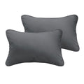 Sloane Charcoal Grey 12 X 24 Inch Indoor Outdoor Pillow Set