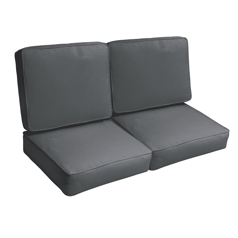 Sloane Charcoal Grey 47 Inch Indoor Outdoor Corded Loveseat Cushion Set