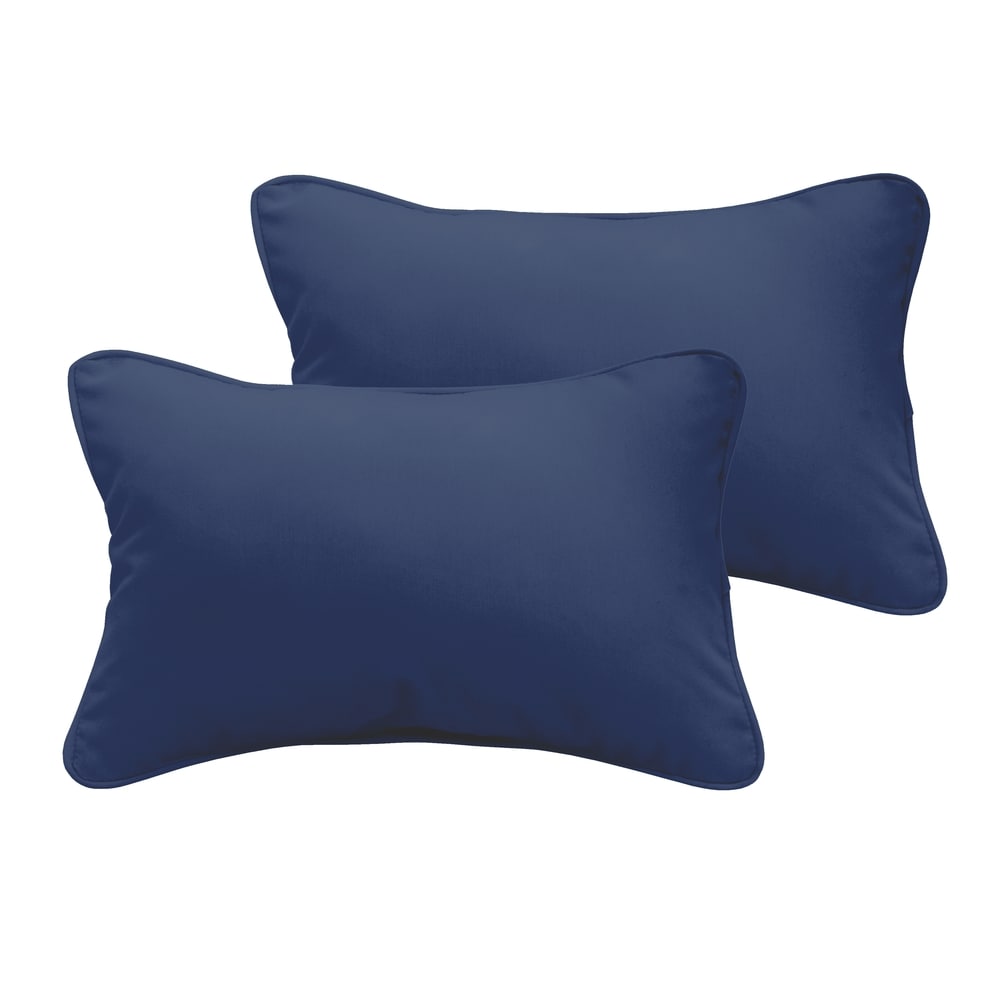 Sloane Dark Blue 13 X 20 Inch Indoor Outdoor Pillow Set