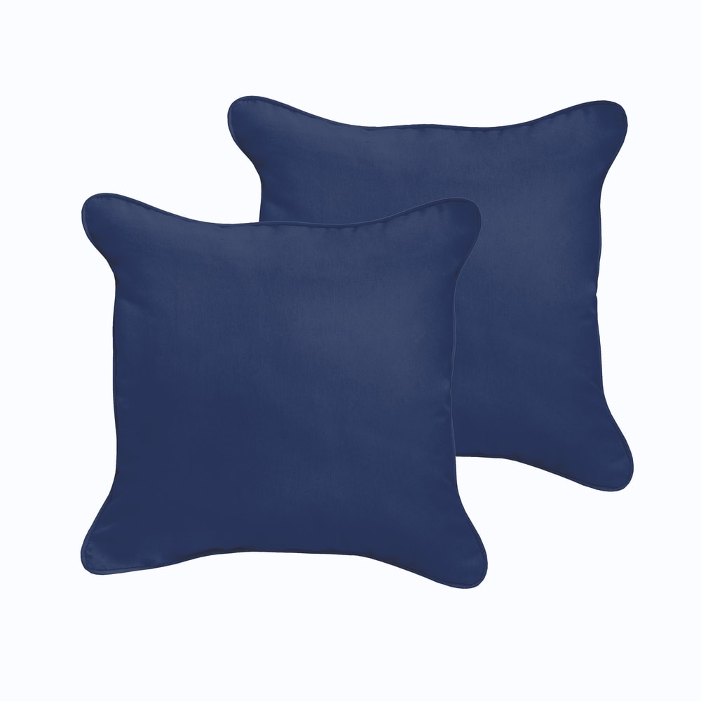 Sloane Dark Blue 18 X 18 Inch Indoor Outdoor Corded Edge Pillow Set