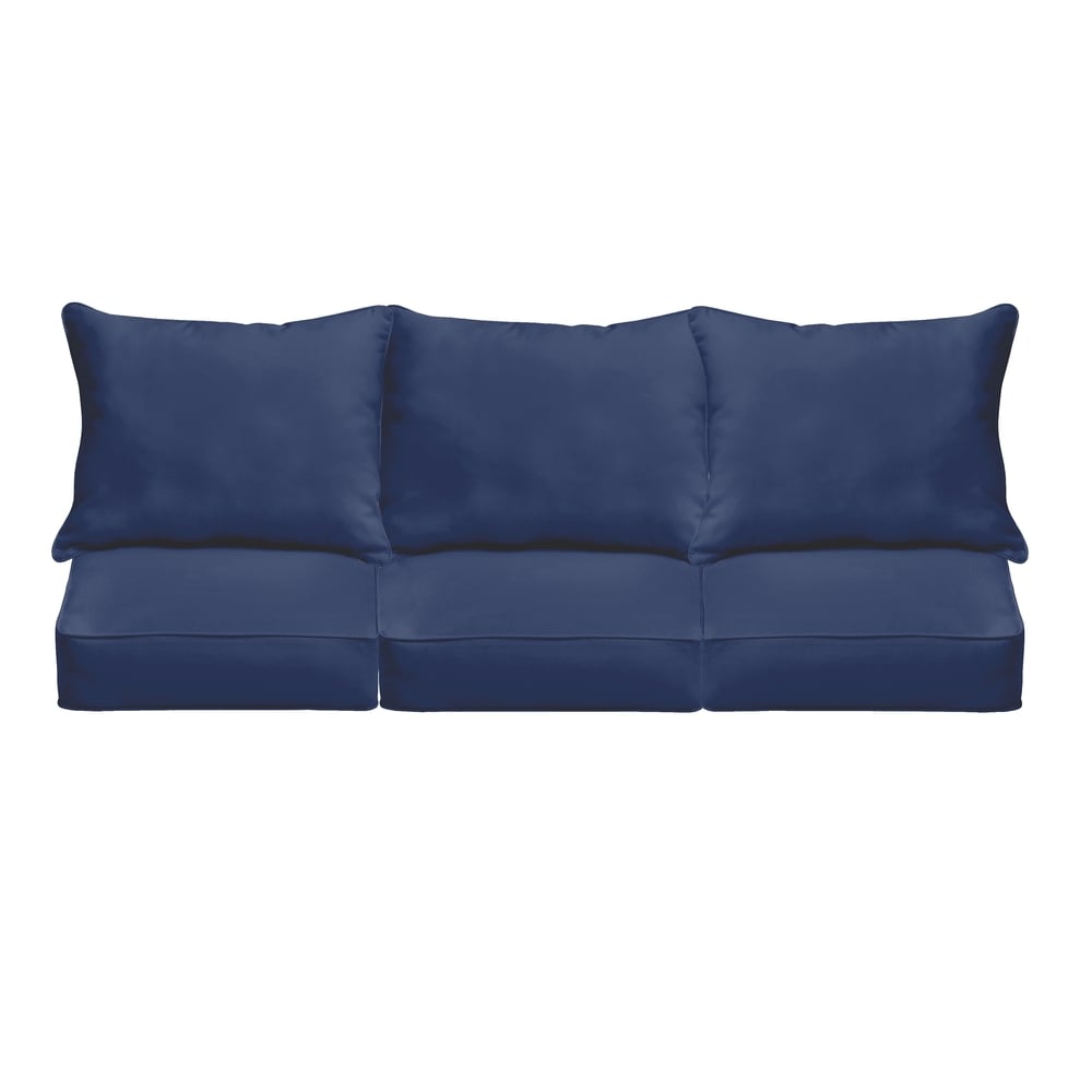 Sloane Dark Blue Indoor Outdoor Corded Sofa Cushion Set