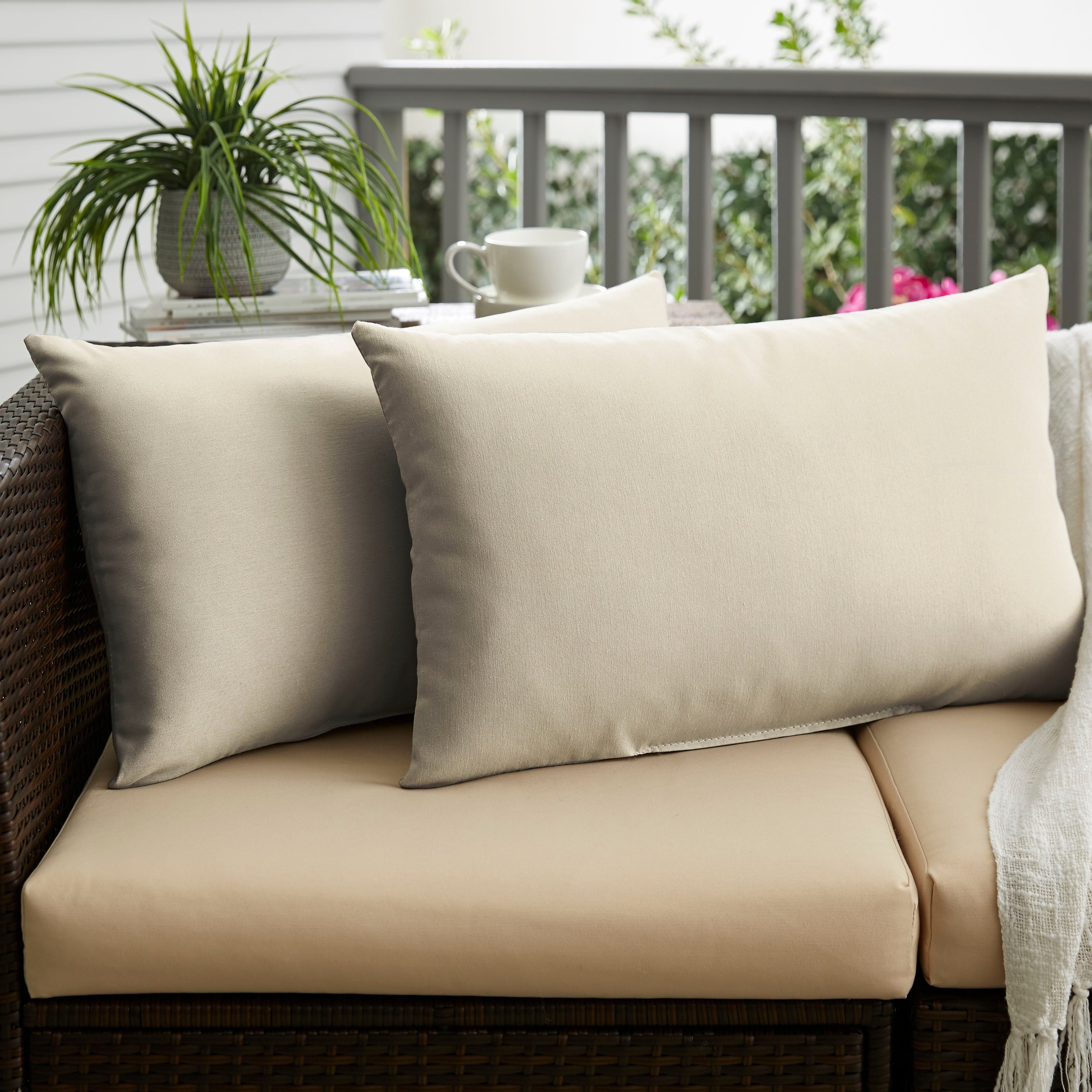 Sloane Ivory 12 X 24 Inch Indoor Outdoor Knife Edge Pillow Set