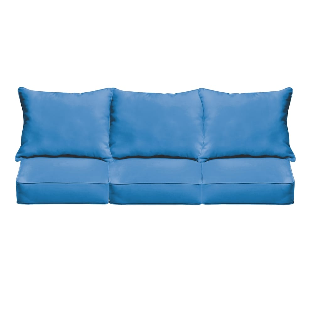 Sloane Light Blue Indoor Outdoor Corded Sofa Cushion Set