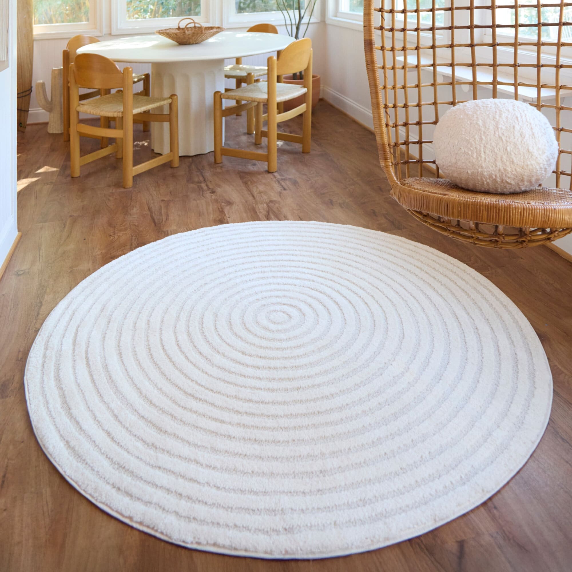 Sloane Round Border Area Rug 53 Round