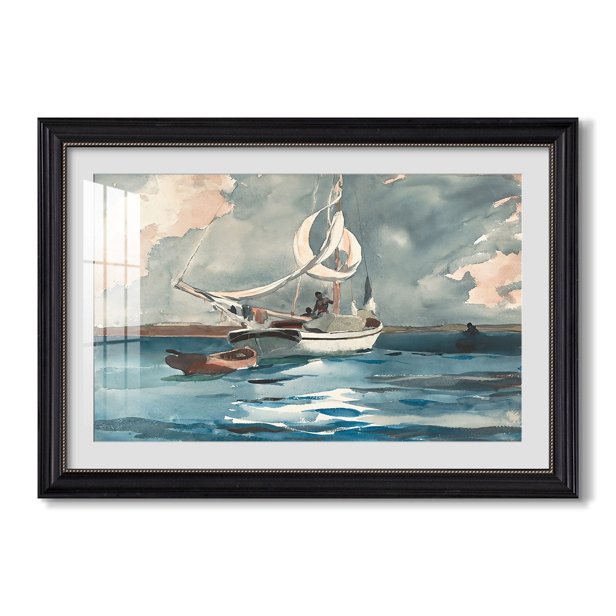 Sloop Nassau 1899 Winslow Homer Custom Framed Print