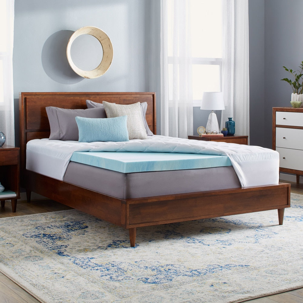 Slumber Solutions 4.5 Inch Gel Memory Foam And Fiber Mattress Topper