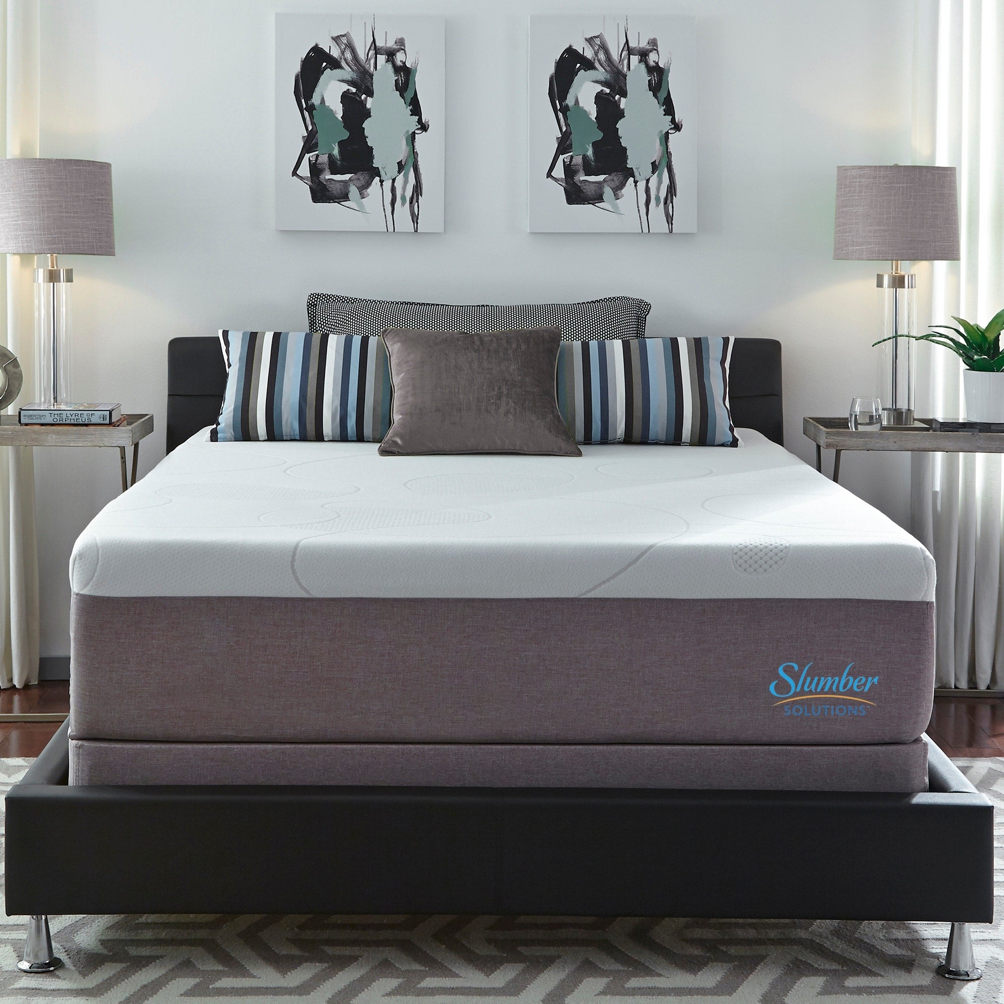 Slumber Solutions Choose Your Comfort 14 Inch Full Size Gel Memory Foam Mattress Set