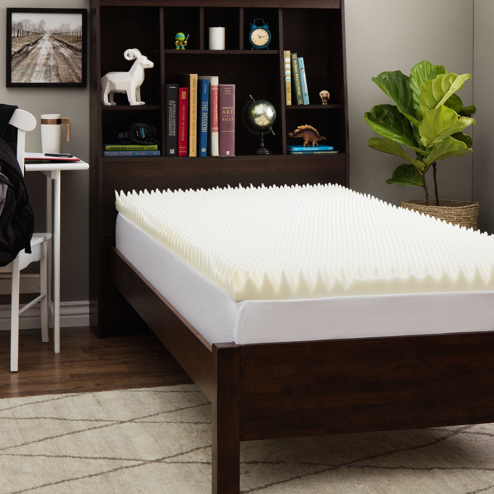 Slumber Solutions Dorm Highloft 3 Inch Memory Foam Mattress Topper