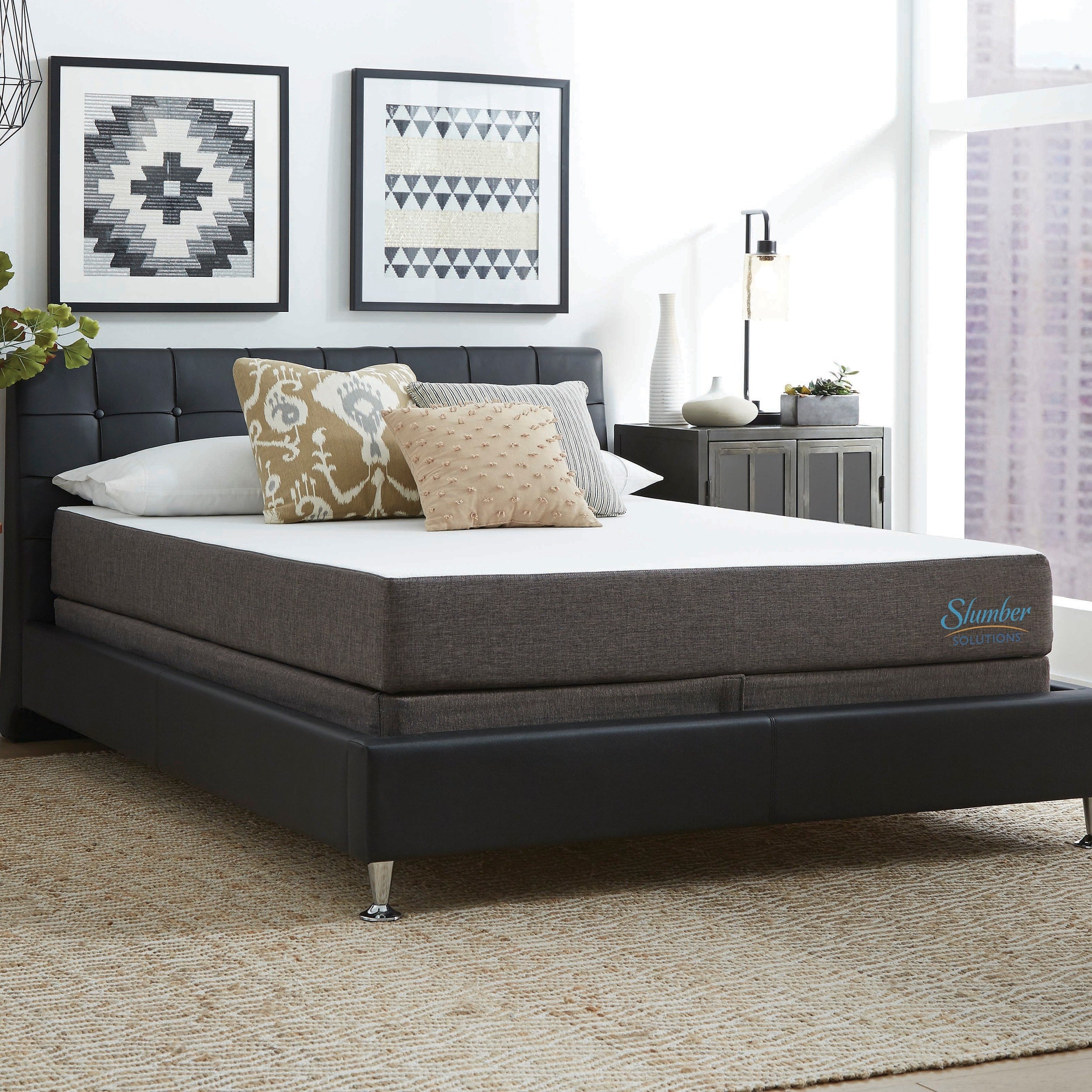 Slumber Solutions Essentials 8 Inch Queen Size Memory Foam Mattress Set With Foundation