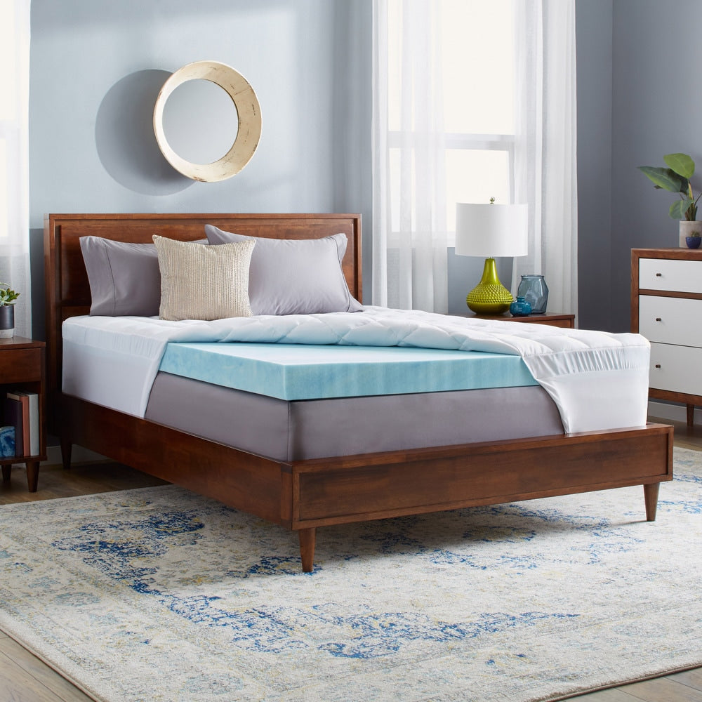 Slumber Solutions Gel 4 Inch Memory Foam And 1.5 Inch Fiber Mattress Topper