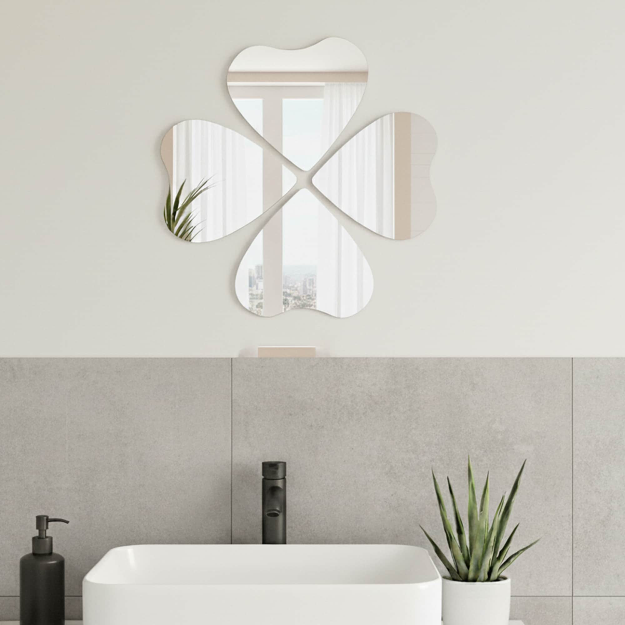 Small Decorative Wall Self Adhesive Shaped Mirrors Set Of 4 Round N A