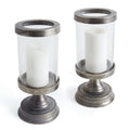 Small Glass And Metal Hurricanes Set Of 2