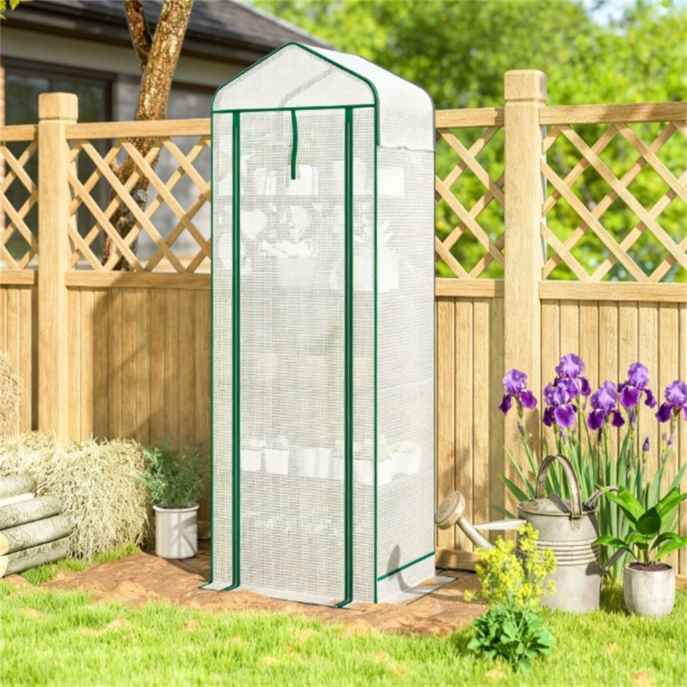 Small Greenhouse Portable Small Greenhouse Plant Rack White