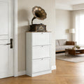 Small Storage Cabinet Modern Shoe Cabinet Entryway Cabinet Light Oak White Side Cabinet Shoe Organizer