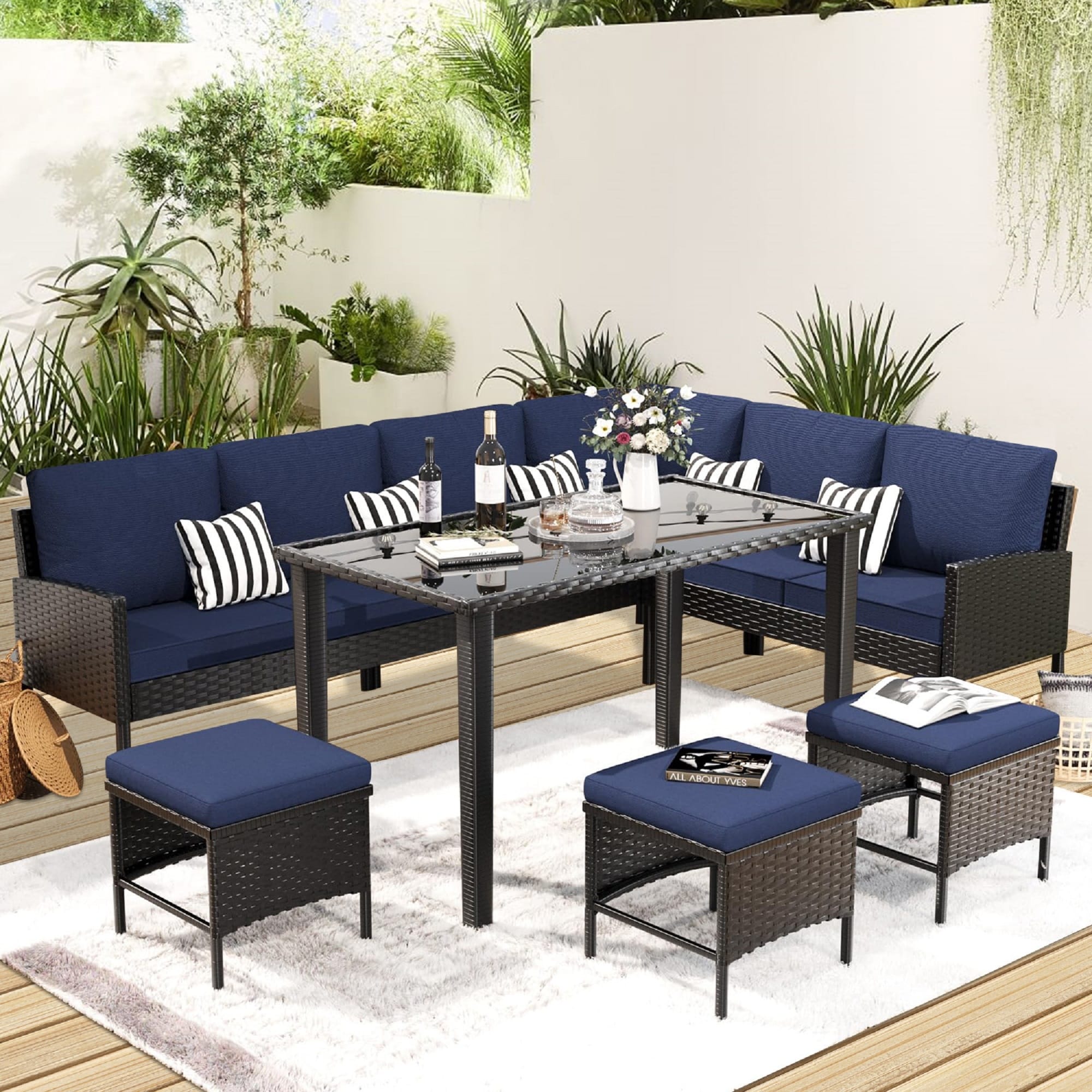 Small Space Patio Furniture 7 Piece Outdoor Furniture Set