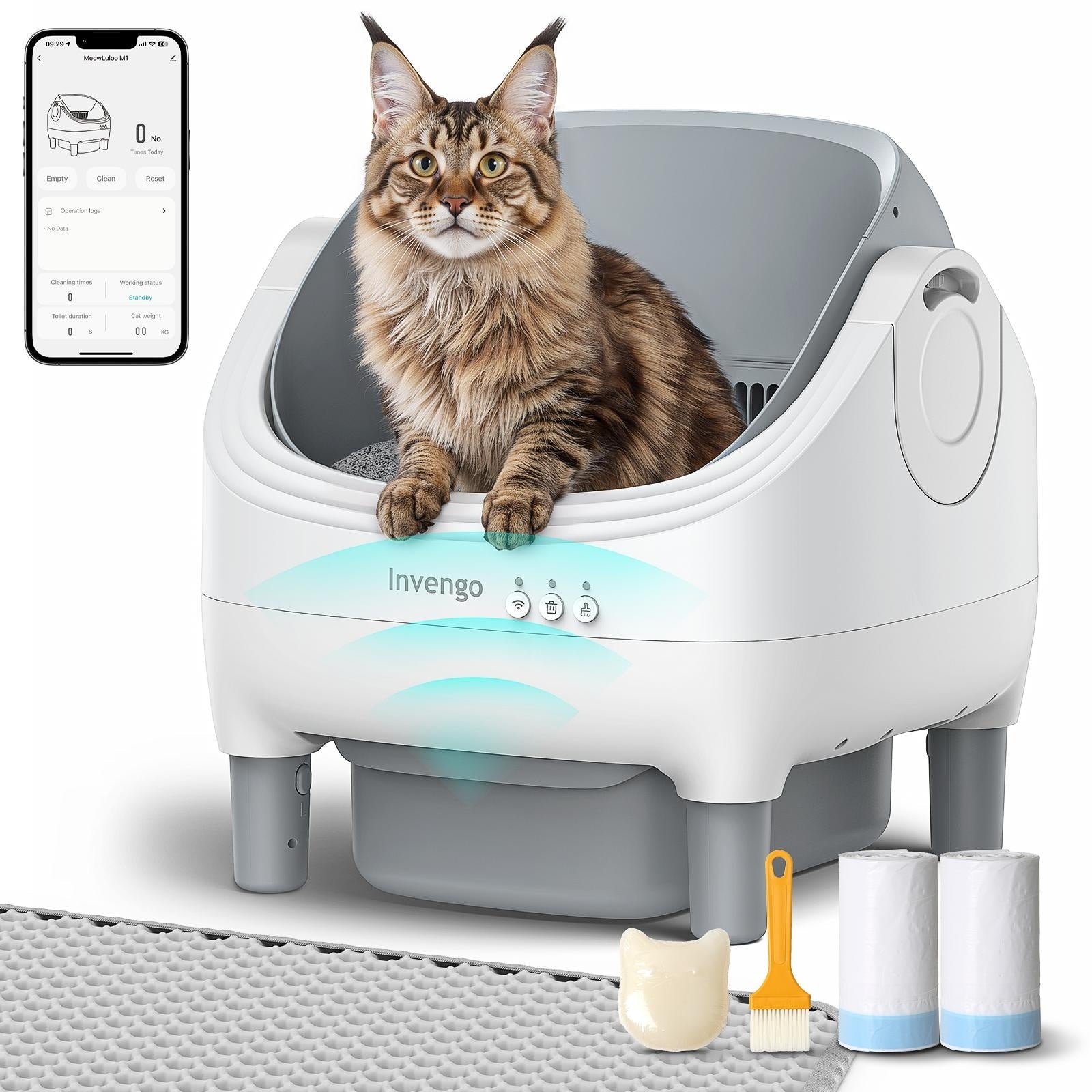 Smart Automatic Self Cleaning Cat Litter Box 2.4Ghz Wifi