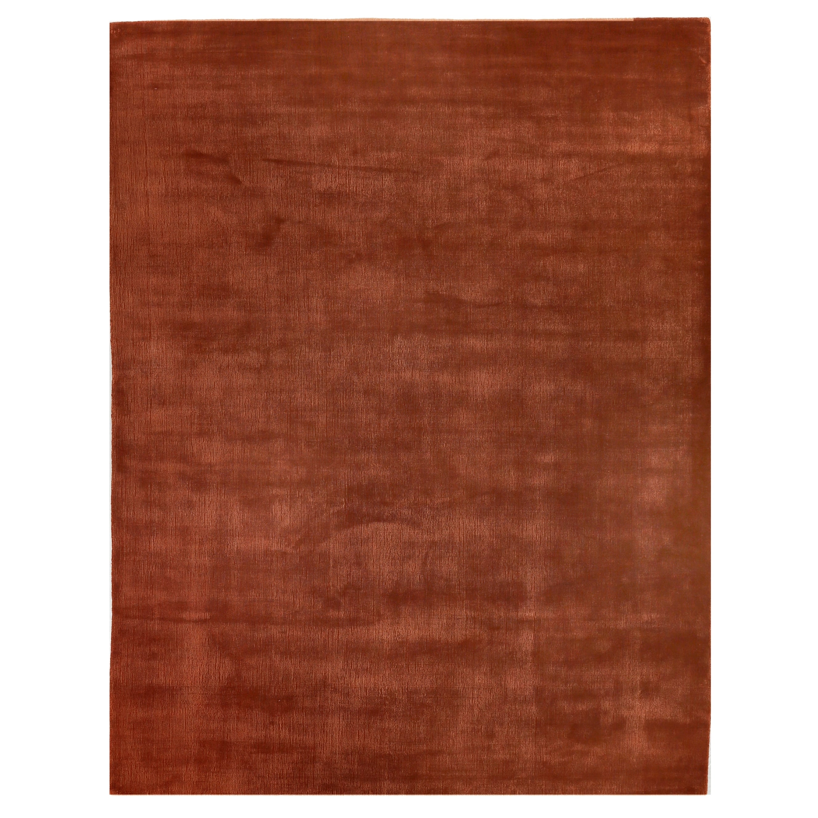 Smart Gem Handloomed Wool Viscose Orange Area Rug 6 X 9