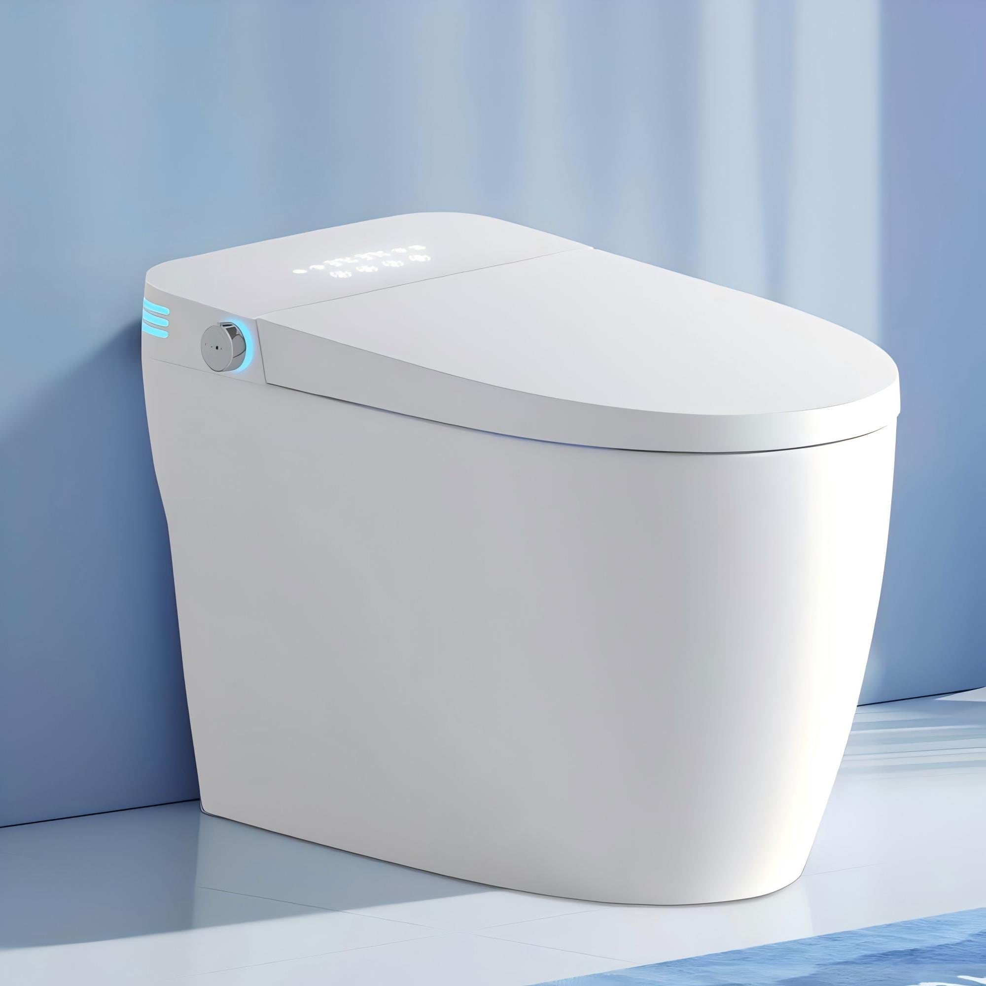 Smart Tankless Toilet With Bidet Auto Flush Heated Seat And Remote