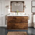 Eviva Smile 48 Inch Rosewood Modern Bathroom Vanity Set With Integrated White Acrylic Double Sink