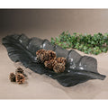 Uttermost Smoke Grey Leaf Shaped Glass Tray