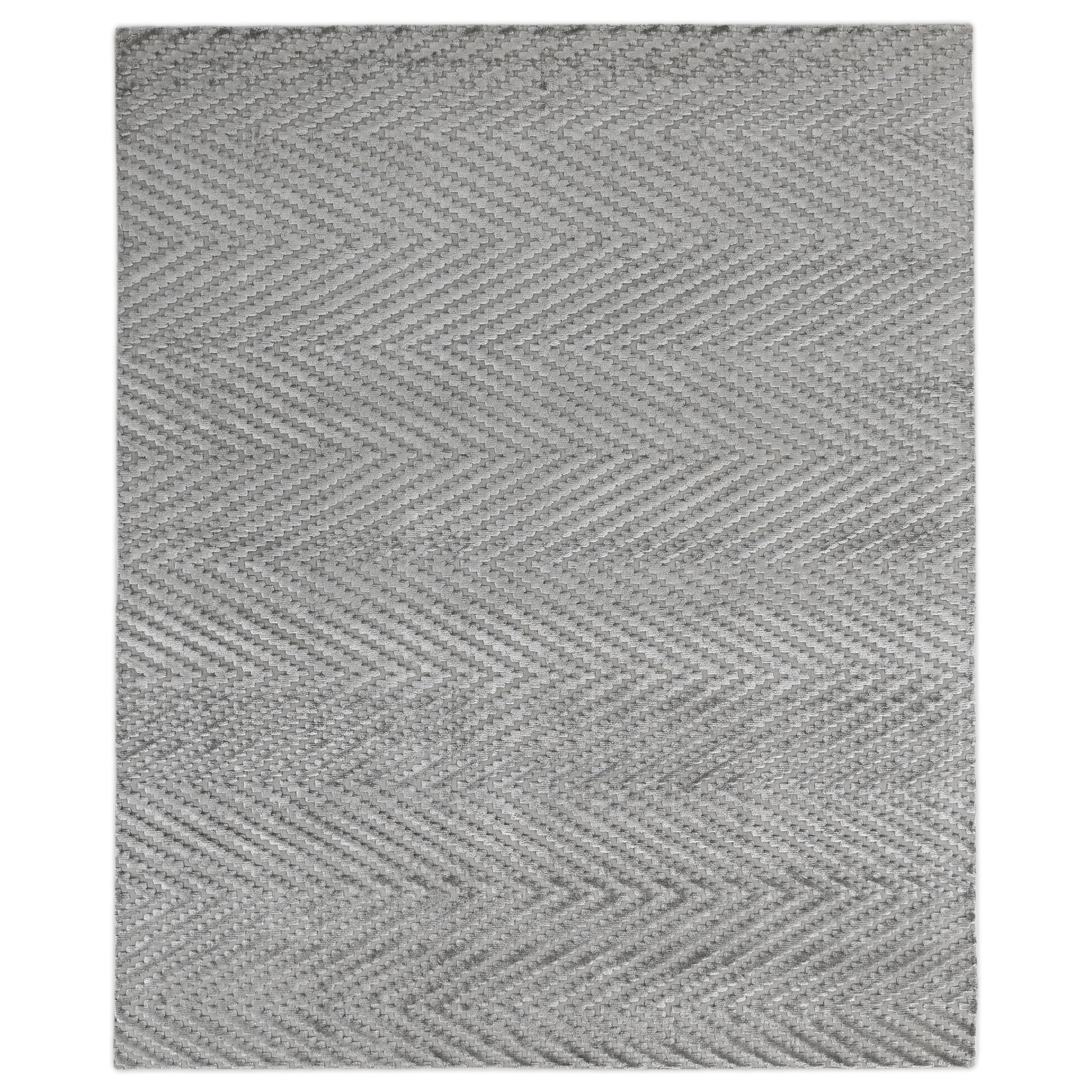 Smooch Geo Handloomed Bamboo Silk Aqua Area Rug