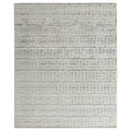 Smooch Geo Handloomed Bamboo Silk Silver Area Rug 6 X 9
