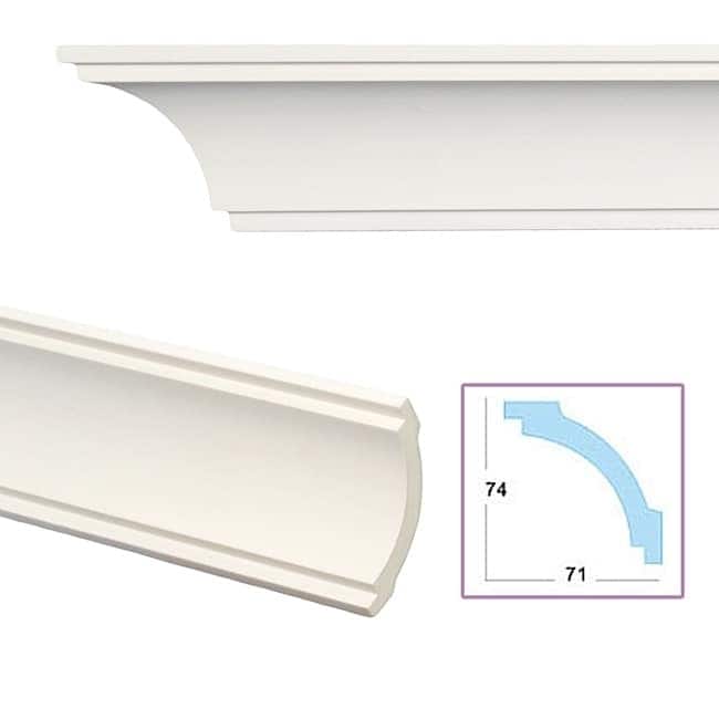 Smooth Cove 4.1 Inch Crown Molding 8 Pieces