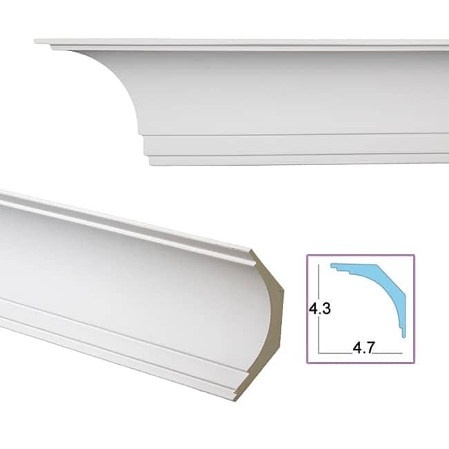 Smooth Cove 6.4 Inch Crown Molding 8 Pieces