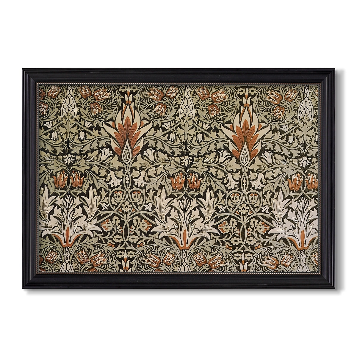 Snakeshead Charcoalspice C 1876 William Morris Custom Framed Canvas