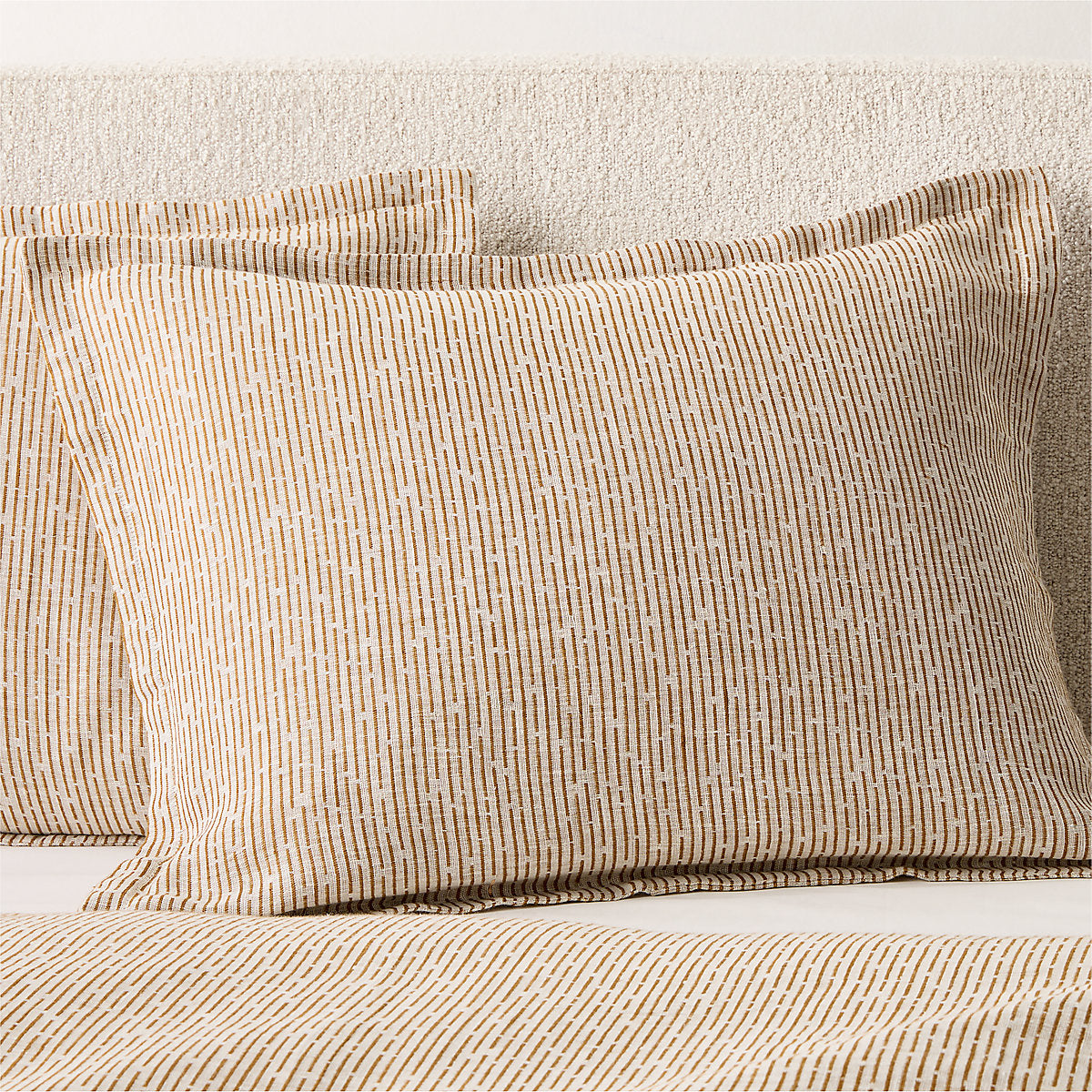 Sonnet Warm White and Smoked Amber EUROPEAN FLAX-Certified Linen and Cotton King Duvet Cover
