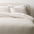 Sonnet Warm White and Cool Grey EUROPEAN FLAX-Certified Linen and Cotton King Pillow Shams Set of 2